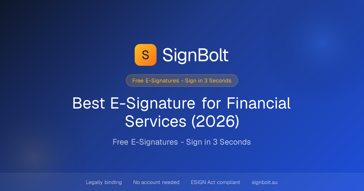 Best E-Signature for Financial Services (2026)