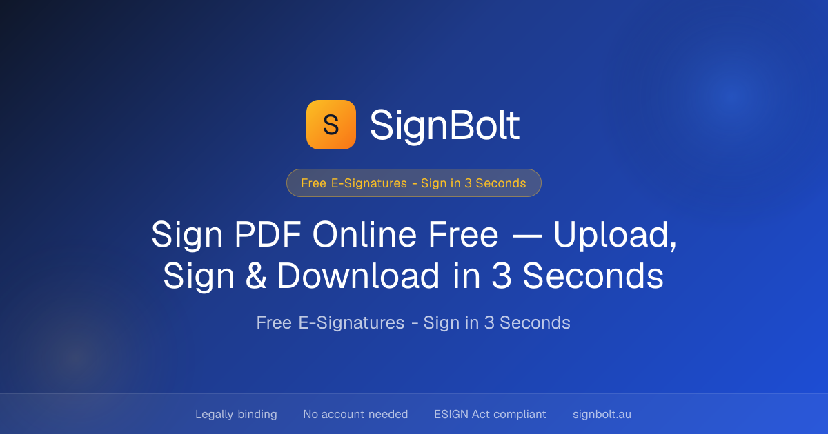 Sign PDF Online Free — Upload, Sign & Download in 3 Seconds